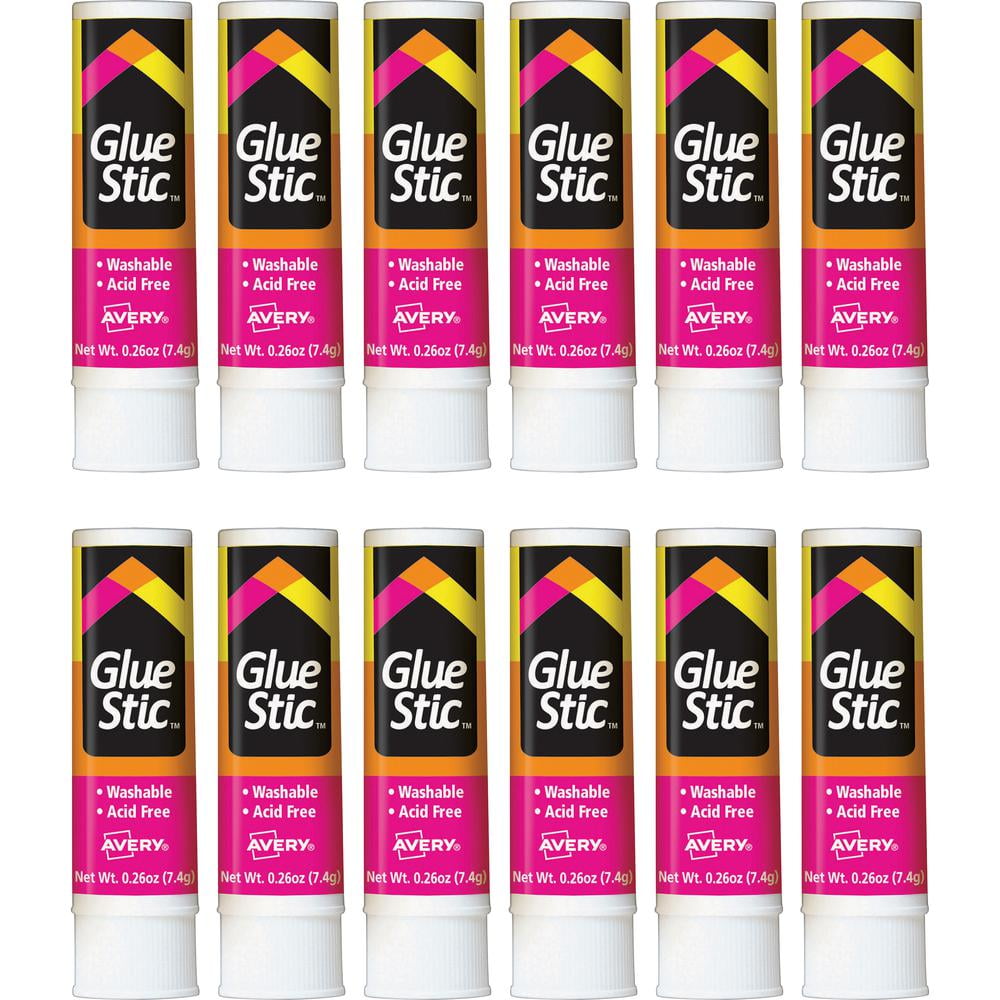 Avery® Permanent Glue Stic - 0.26 fl oz - 12 / Box - White