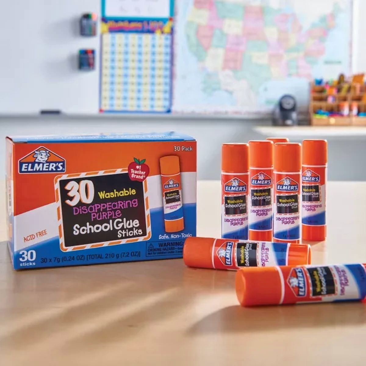 30ct Disappearing Washable Glue Sticks Purple