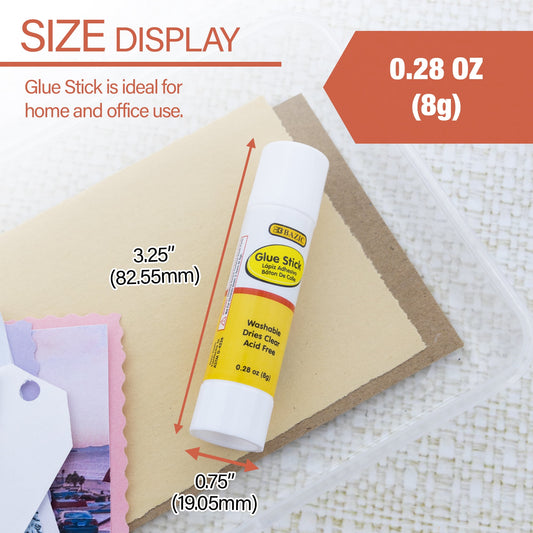 BAZIC Glue Stick 8g/0.28 Oz, White Glue Sticks, Acid Free for Photos Paper Art Craft (30/Pack), 20-Packs