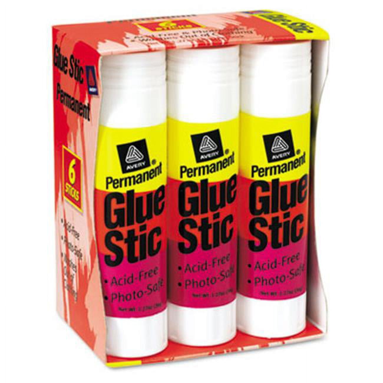Avery Clear Application Permanent Glue Stics 1.27 oz 6 Pack