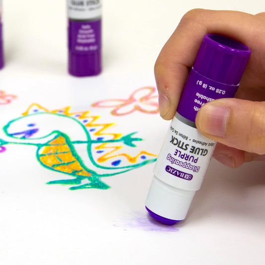 BAZIC Washable Disappearing Purple Glue Stick 8g, Acid Free (4/Pack), 1-Pack
