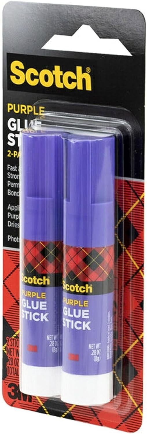 3M - 7010383411 - Scotch Purple Glue Stick 6108-2N .28 oz 2-Pack (2EA)