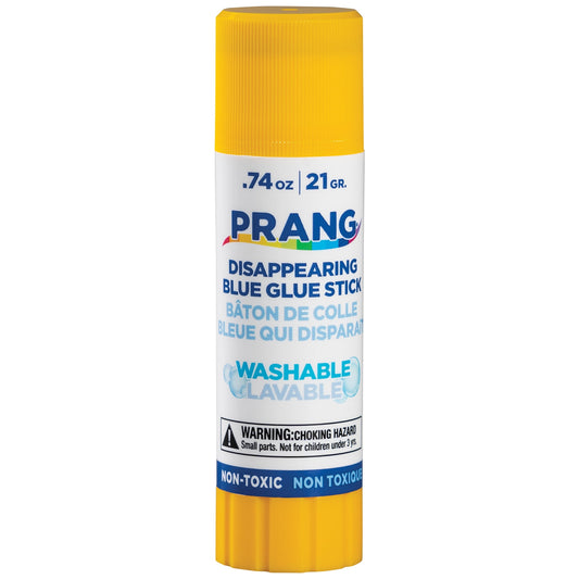 Prang Disappearing Blue Glue Sticks, Washable, .74oz, 60 Count