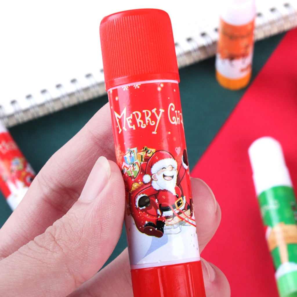 YIGSECU Solid Glues Sticks Washable, Fast Drying Gluesticks Christmas Stationery for Scrapbooking Card Making Packing