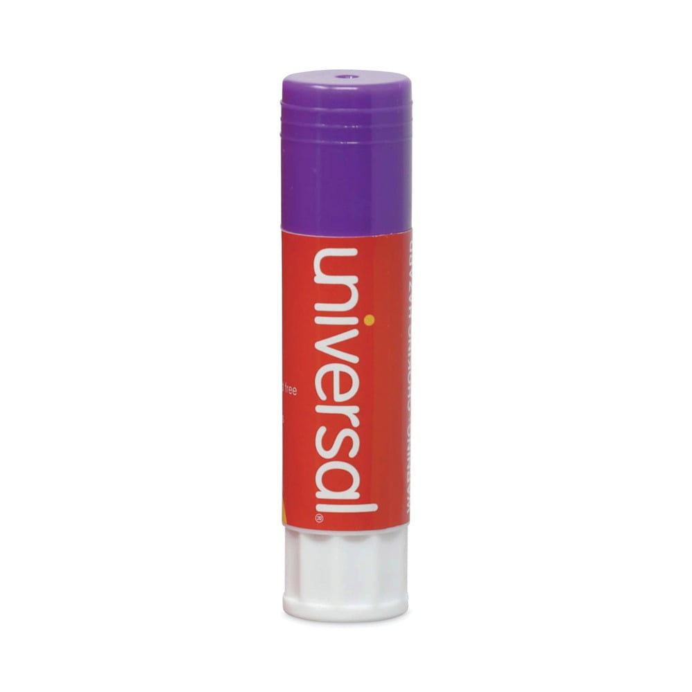 Universal UNV74752 1.3 oz. Dry-Clear Glue Sticks - Purple (12/Pack)