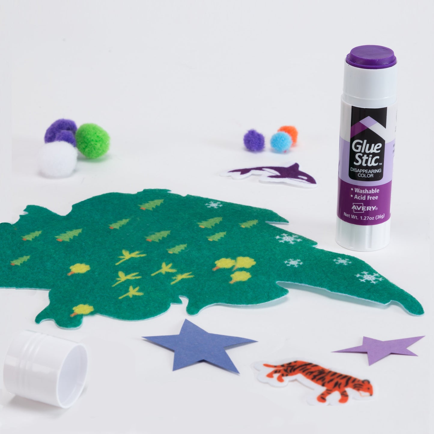 Avery Glue Stic Disappearing Purple Color, Washable, Nontoxic, 1.27 oz., 1 Stick (00221)