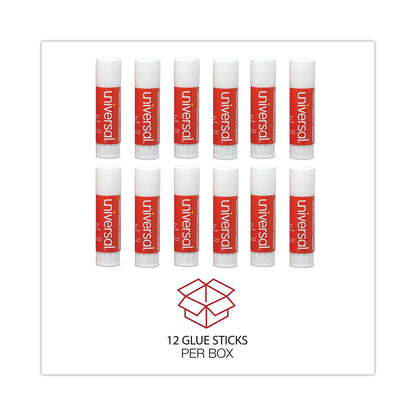 Universal UNV76752 1.3 oz. Applies and Dries Clear Glue Sticks (12/Pack)