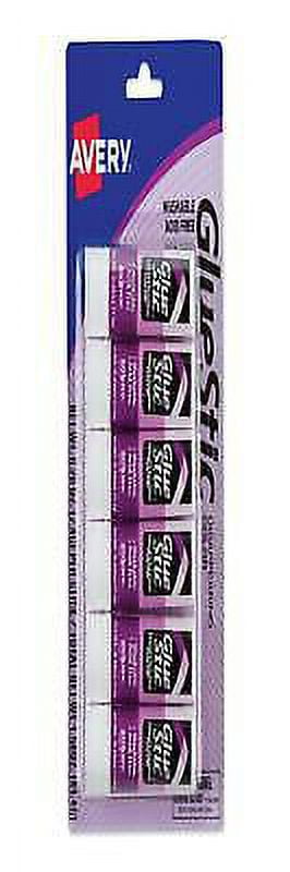 2PK Permanent Glue Stic Value Pack, 0.26 oz, Applies Purple, Dries Clear, 6/Pack