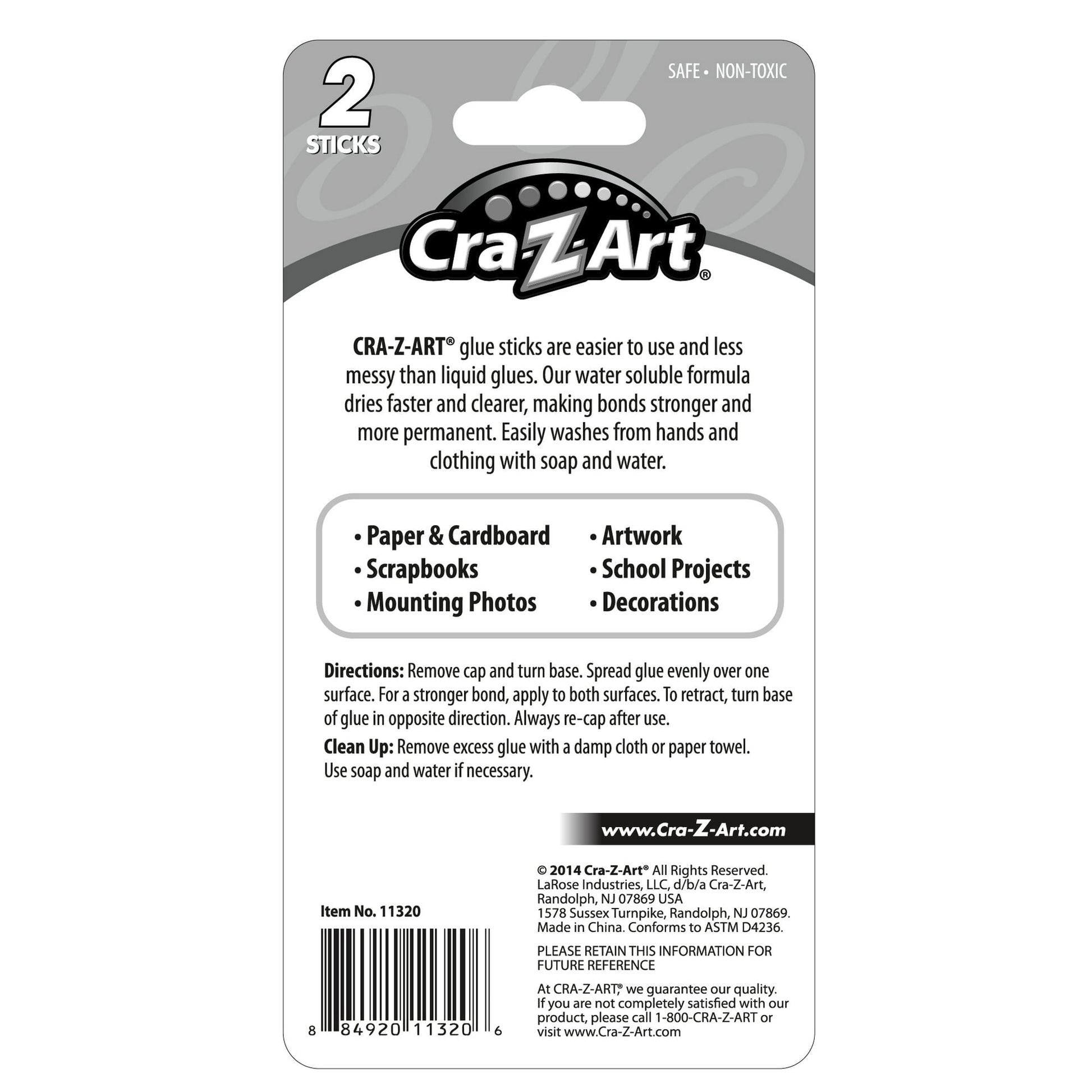 ( 3 Pack ) Cra-Z-Art Washable Glue Sticks, Disappearing Purple, 2 Count, 1.5oz