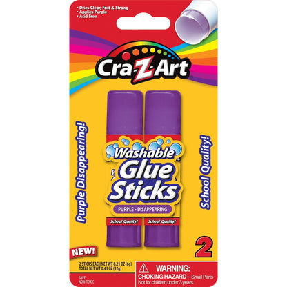 ( 3 Pack ) Cra-Z-Art Washable Glue Sticks, Disappearing Purple, 2 Count, 1.5oz