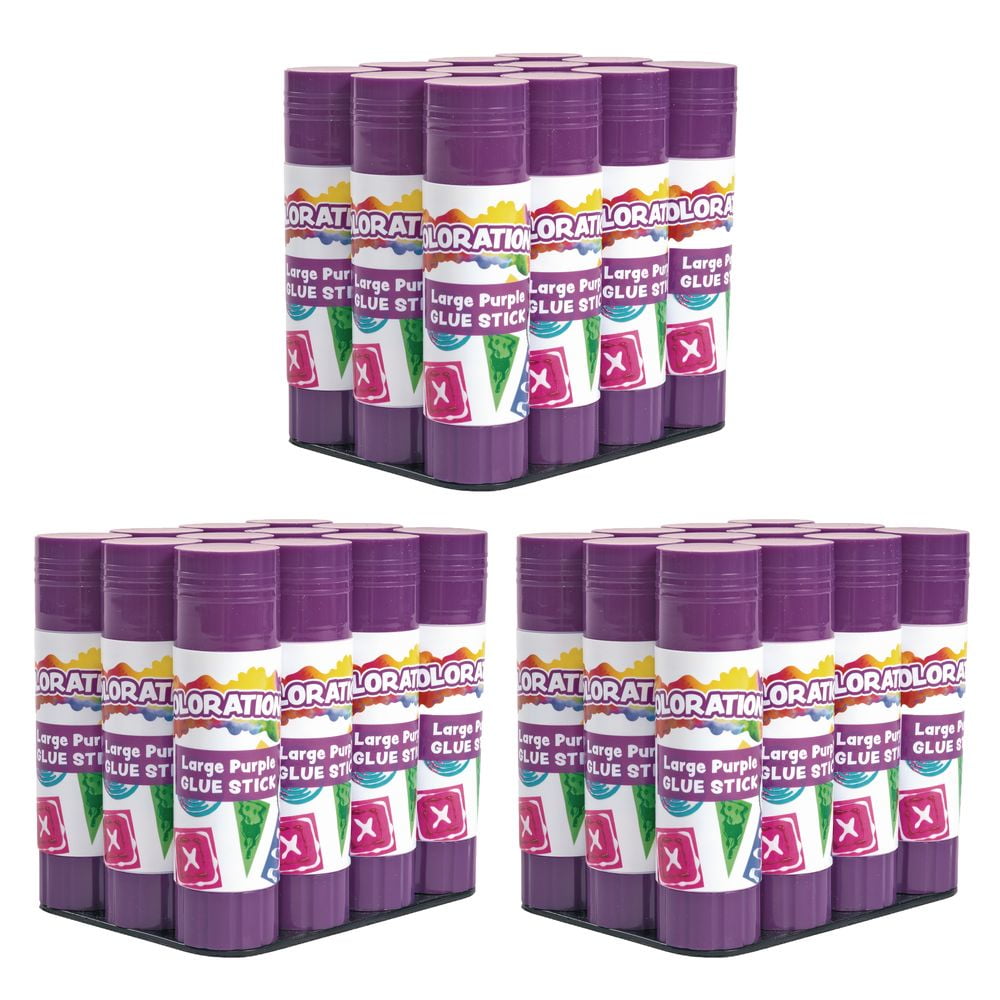 36 Colorations Best-Value Washable Purple Glue Sticks, Large (.88 oz.)
