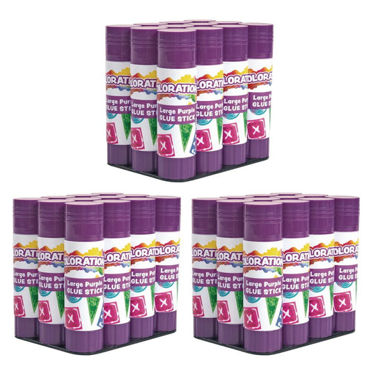 36 Colorations Best-Value Washable Purple Glue Sticks, Large (.88 oz.)