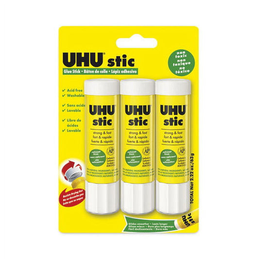 Stic Permanent Glue Stick, 0.74 Oz, Dries Clear | Bundle of 2 Each
