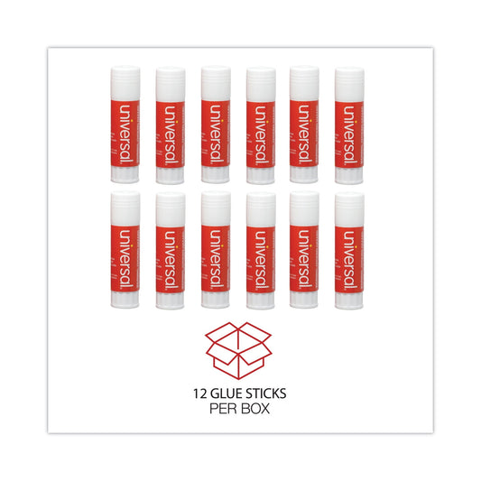 Universal Glue Stick, 1.3 oz, Applies and Dries Clear, 12/Pack (76752)