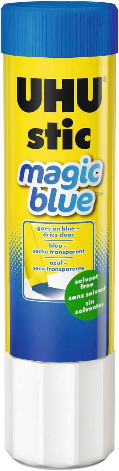 Uhu Stic Glue Stick, Blue, .74 oz., Carded Packaging