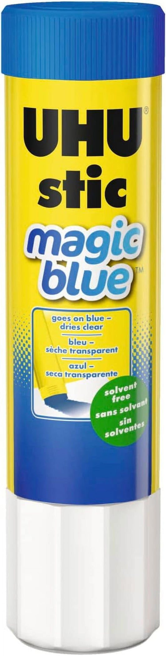 Uhu Stic Glue Stick, Blue, .74 oz., Carded Packaging