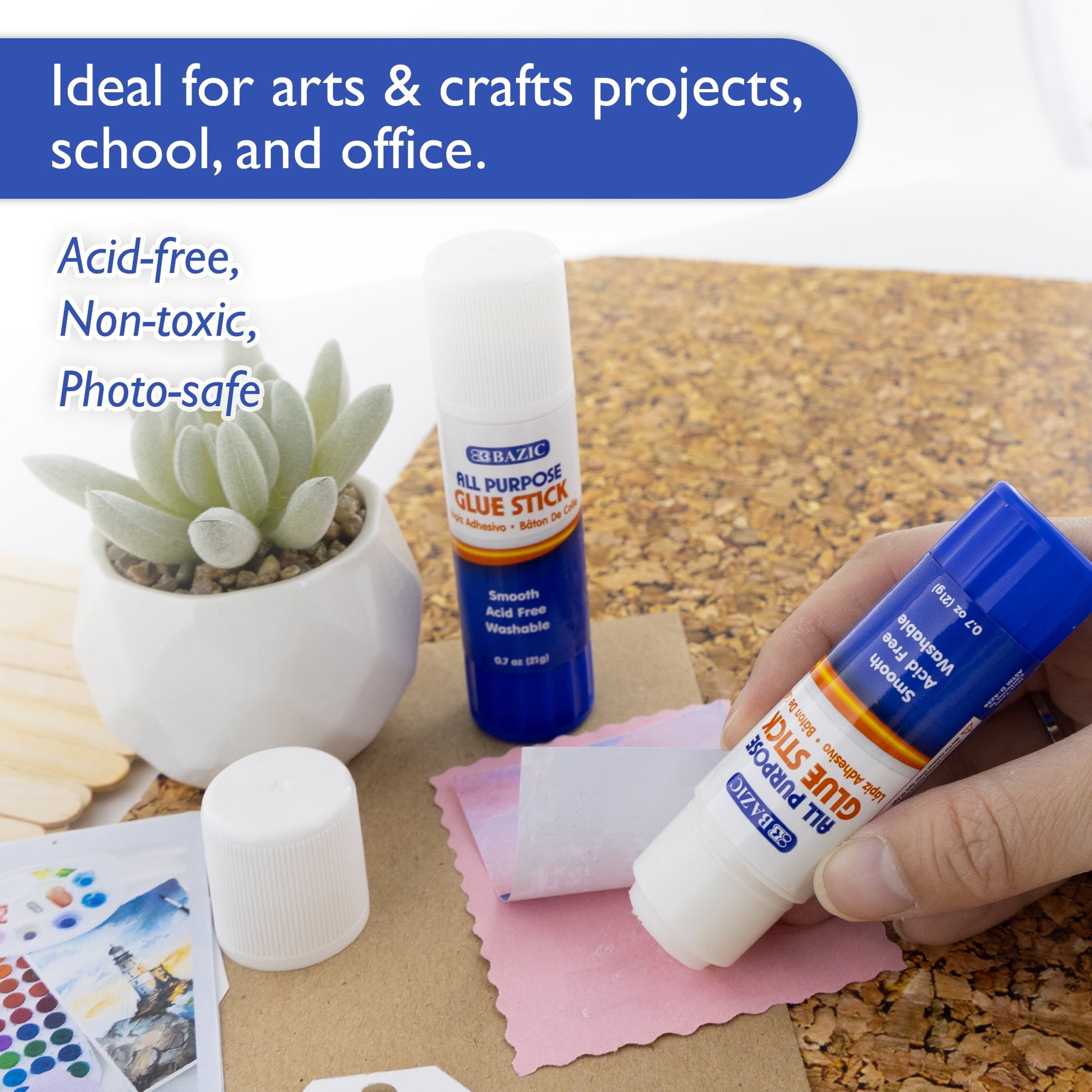 BAZIC Premium Glue Stick 21g/0.7 Oz, Acid Free, Glue Sticks, Total 12-Count