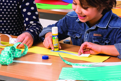 UHU Colored Glue Stick, 0.74oz Blue, rubs on Blue & Dries Clear, Washable, Solvent Free, Screw on Cap, Pack of 24