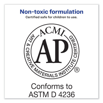 Avery Permanent Glue Stic Value Pack, 0.26 oz, Applies Purple, Dries Clear, 6/Pack