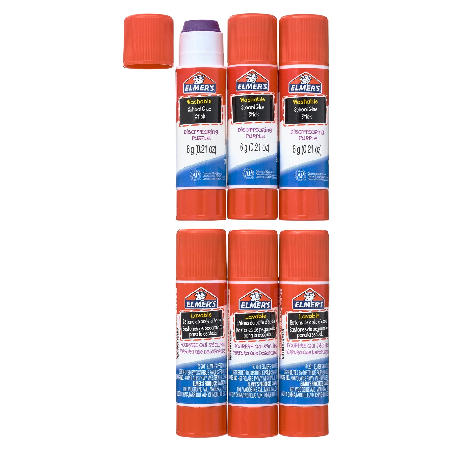 8 Packs: 6 ct. (48 total) Elmer's® Disappearing Purple School Glue Sticks