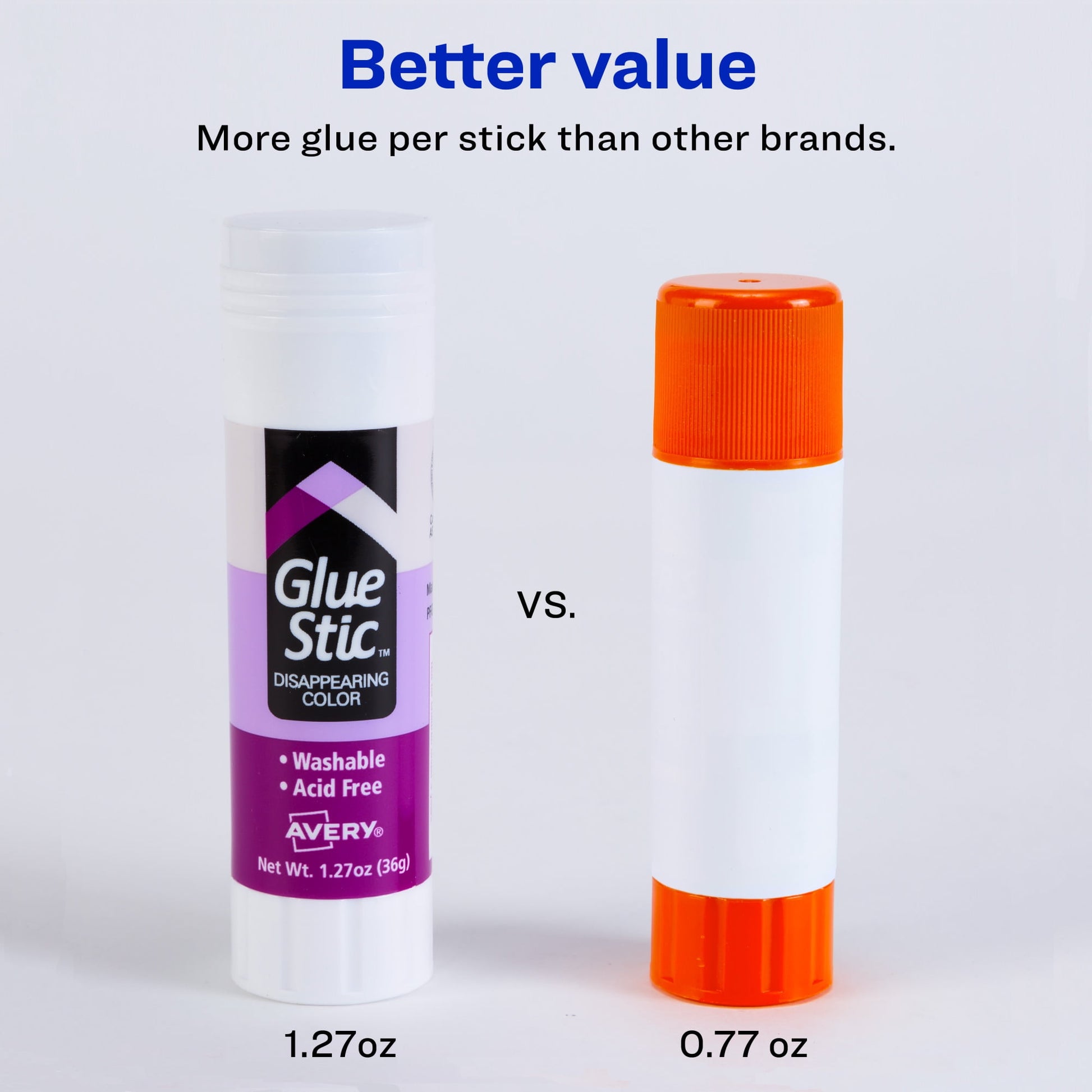Avery Glue Stic Disappearing Purple Color, 1.27 oz., Permanent, 1/EA