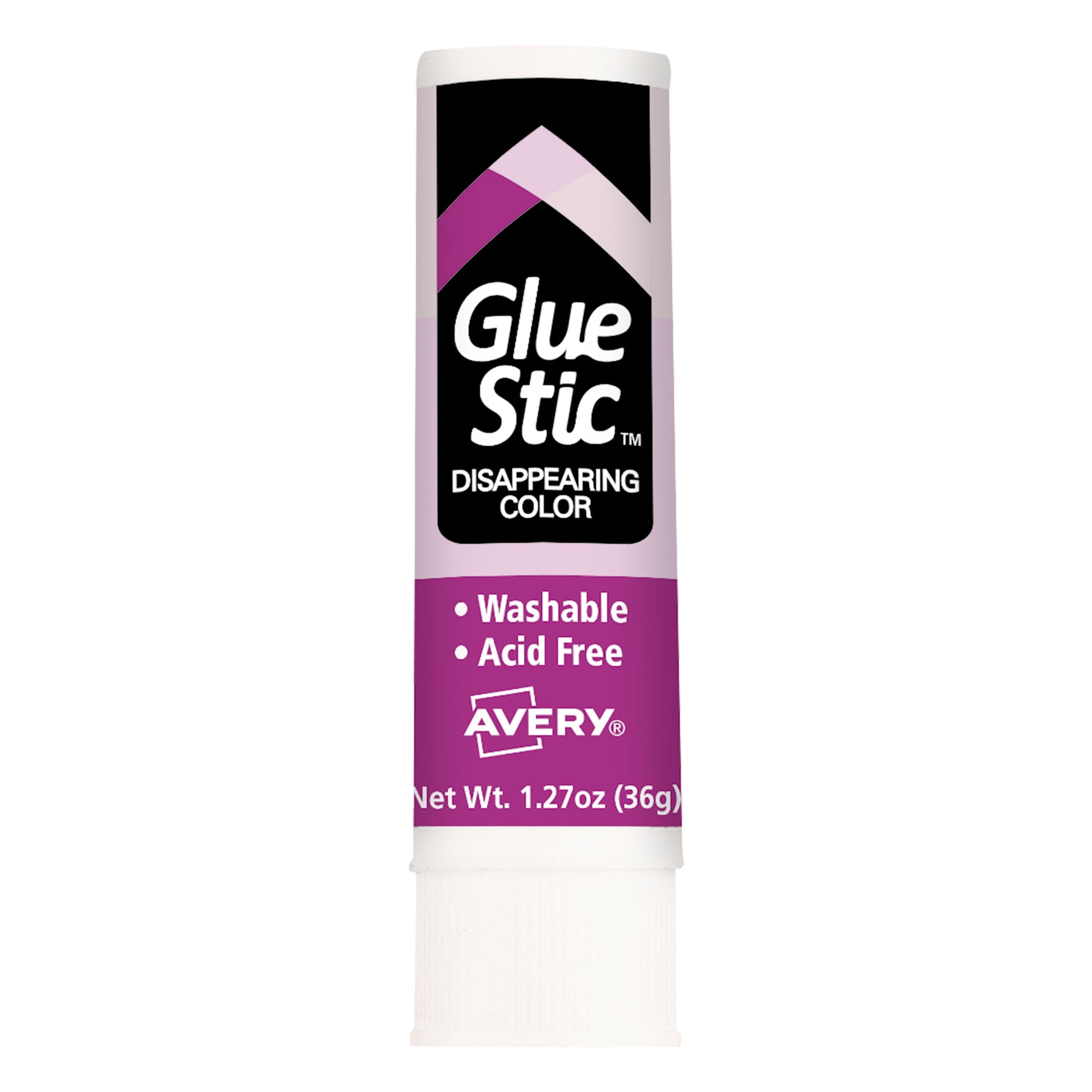 Avery Glue Stic Disappearing Purple Color, Washable, Nontoxic, 1.27 oz., 1 Stick (00221)