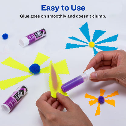 Avery Glue Stic Disappearing Purple Color, 0.26 oz., Permanent, 18/BX