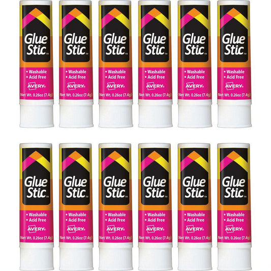 Avery® Glue Stic - 0.26 fl oz - 12 / Box - White | Bundle of 2 Boxes