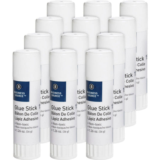 Business Source Glue Stick - 1.26 oz - 12 / Pack | Bundle of 2 Packs