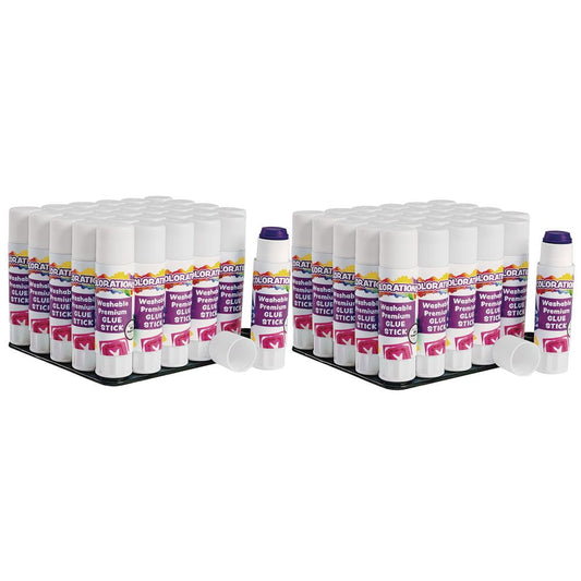 Colorations Washable Premium Purple Glue Sticks - Set of 60, 0.32 oz ea