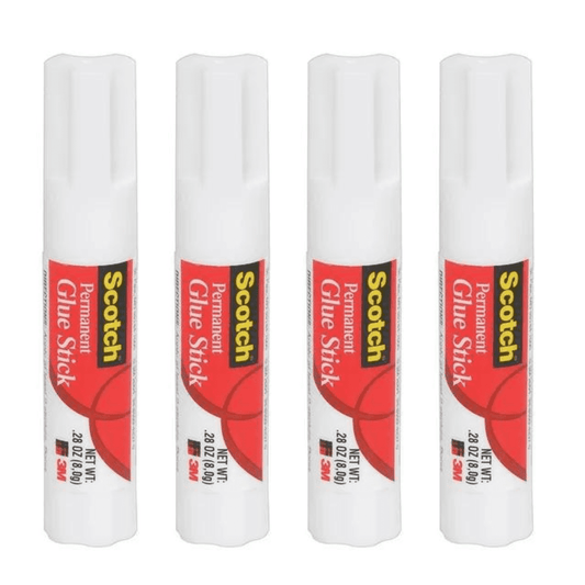Scotch MMM600824S All Purpose Permanent Glue Stick Washable Strong Hold pack of 4