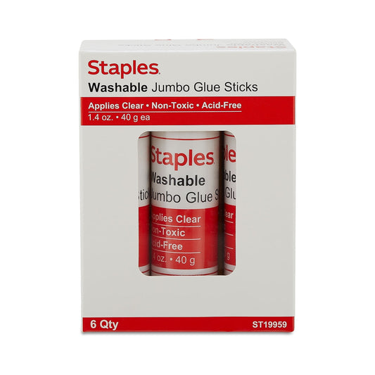 Staples Jumbo Washable Glue Sticks 1.4 oz. 18/Carton ST19959/19959VS