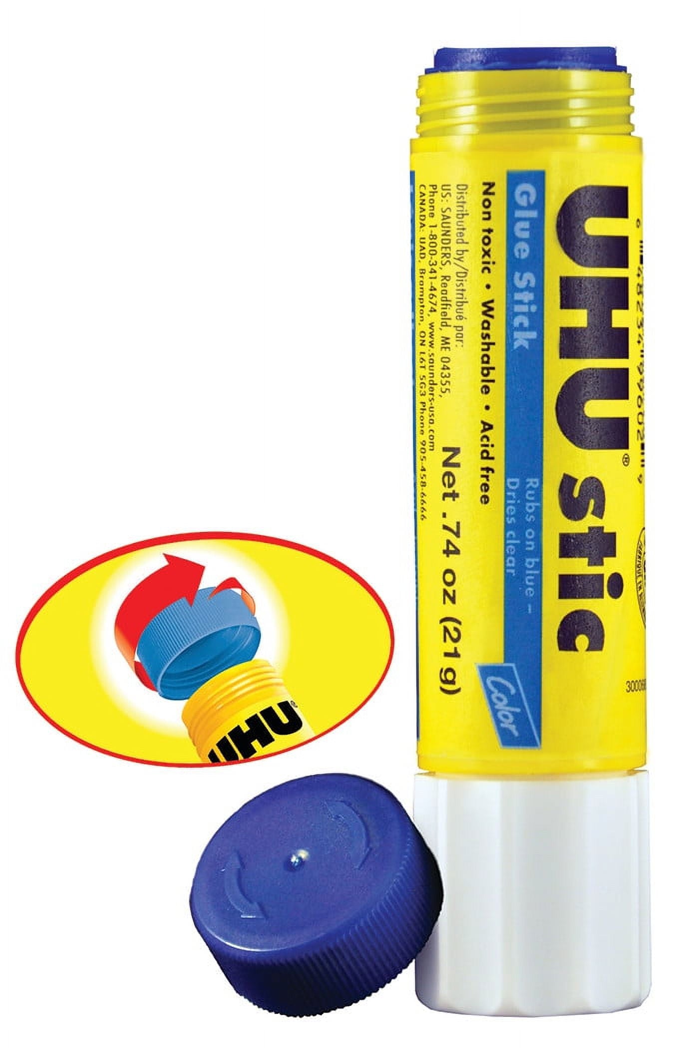 Uhu Stic Glue Sticks, Purple, .74 oz.