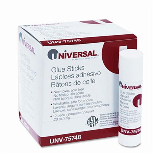 Universal  Permanent Glue Stick  .28oz  Stick  12 Pack