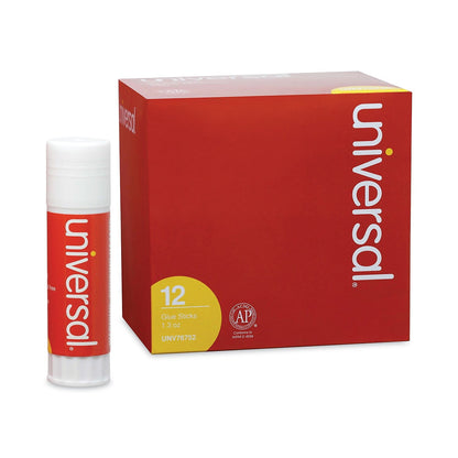 Universal UNV76752 1.3 oz. Applies and Dries Clear Glue Sticks (12/Pack)