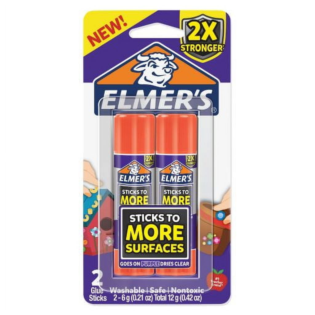 (2 pack) Elmer’s Extra Strength School Glue Sticks, Washable, 6 Gram, 2 Count