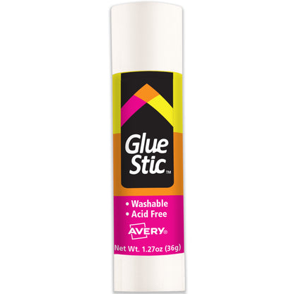 Avery Glue Stic, White Glue Sticks, 1.27 oz, 6 Total (98073)
