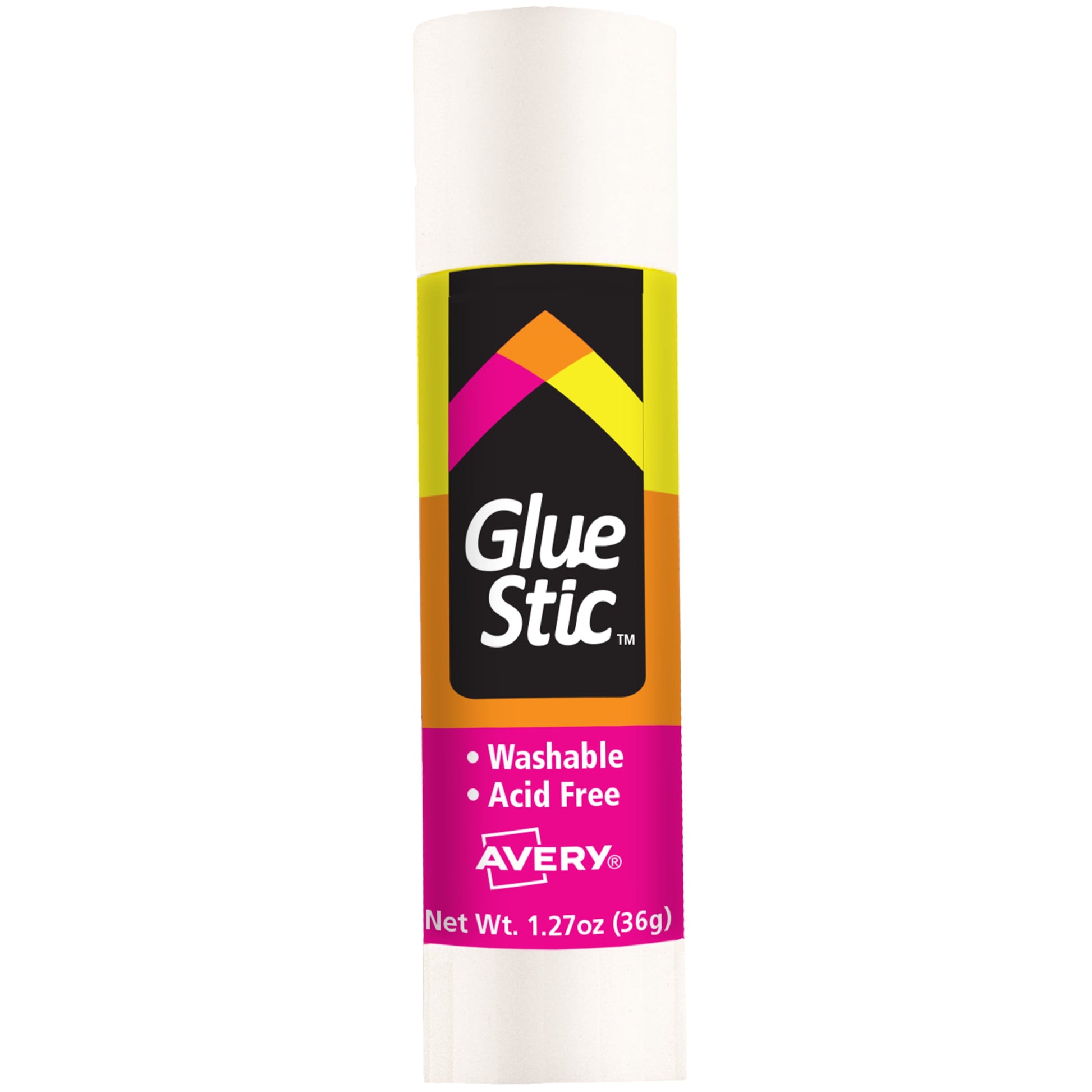 Avery Glue Stick White, Washable, Permanent, 1 per Pack, 6 Packs, 6 Glue Sticks Total (00191)