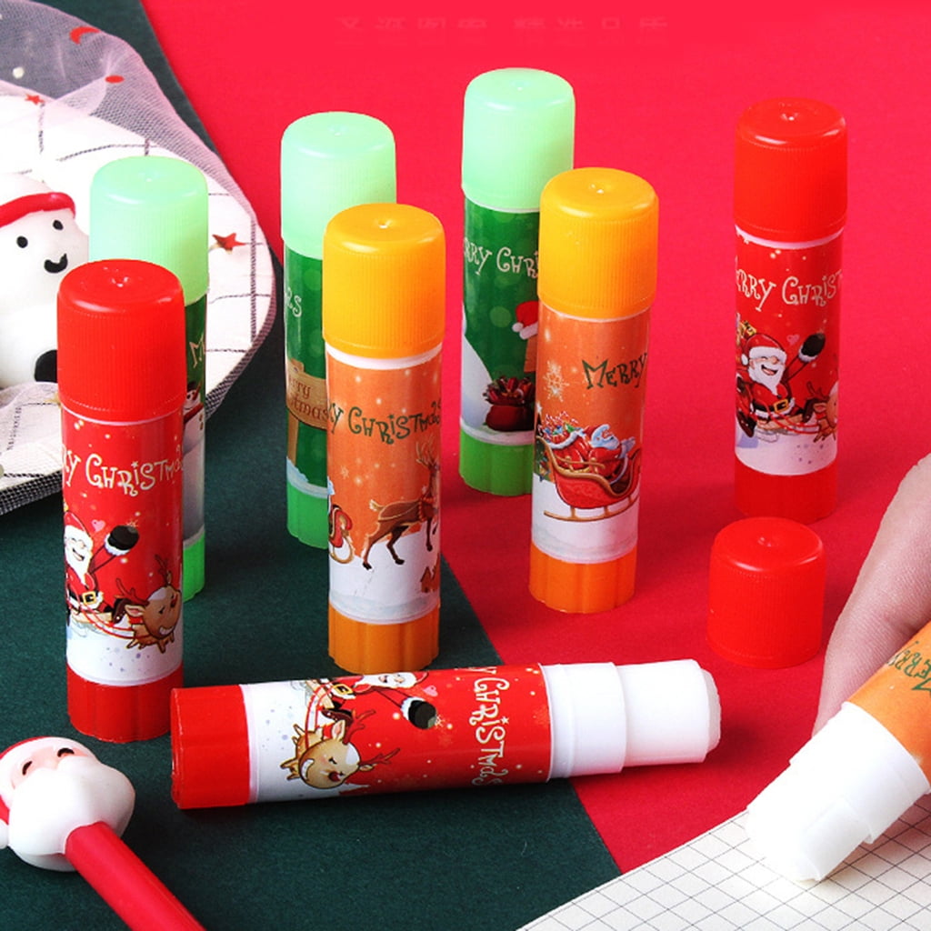 YIGSECU Solid Glues Sticks Washable, Fast Drying Gluesticks Christmas Stationery for Scrapbooking Card Making Packing