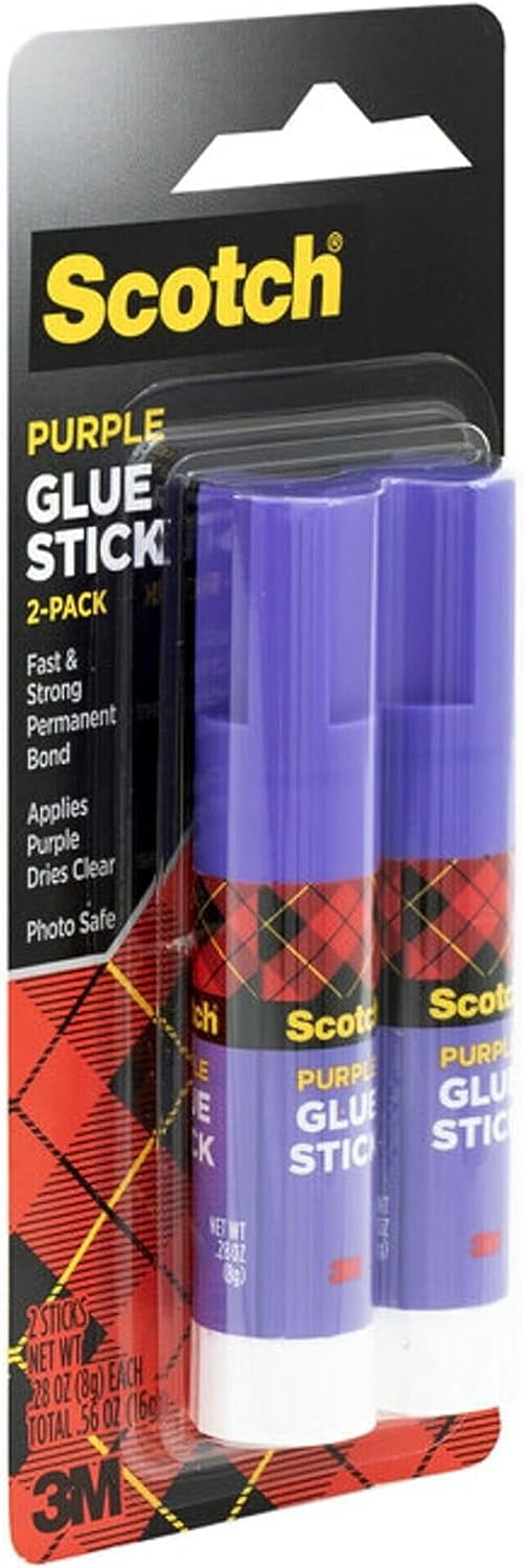 3M - 7010383411 - Scotch Purple Glue Stick 6108-2N .28 oz 2-Pack (2EA)