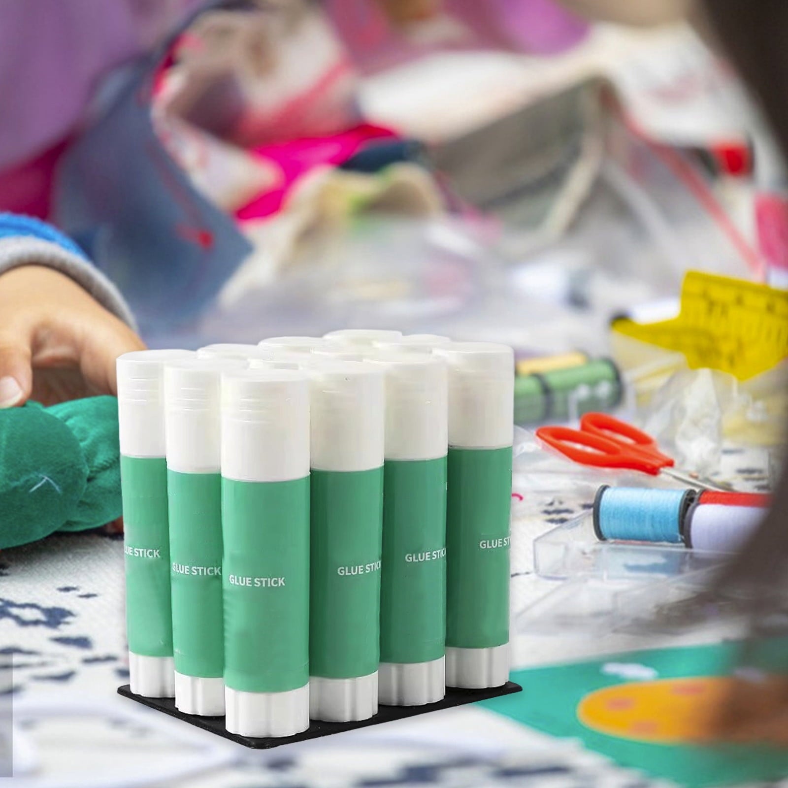 12 Pack 0.32oz Colorful Glue Sticks for Crafts, Dries Clear All-Purpose White Glue, Safe Office Supplies for DIY Home Projects, Non-Toxic Bulk Value Set(Multicolor)