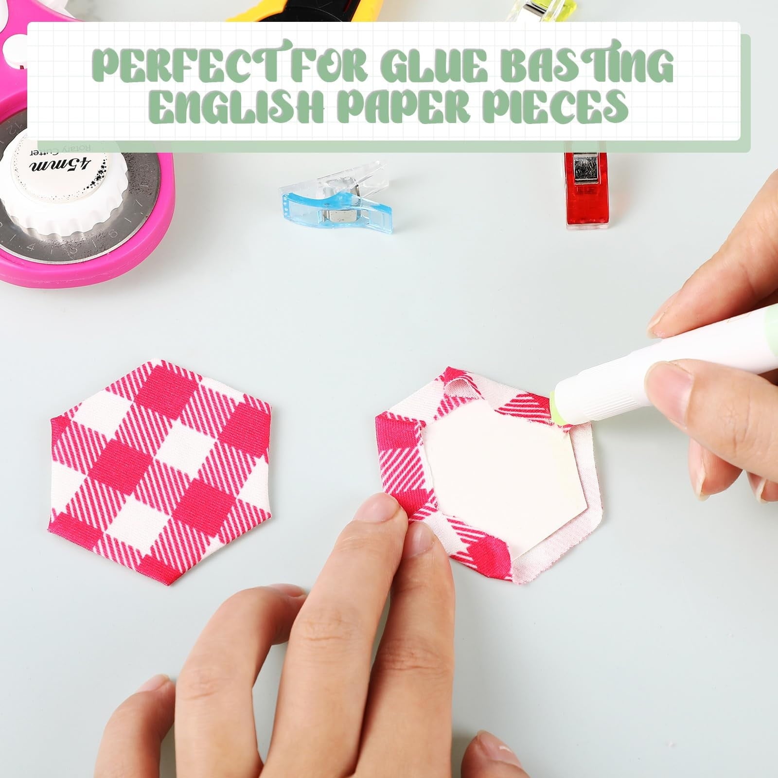 Ngheia Pen-Shaped Glue Stick Refill, Pen Glue 4 Pack Replacement Cartridges Grid Pattern Design Colors Compatible with Standard Pen Glue Applicators, 1 Card Glue Stick (4Pcs)