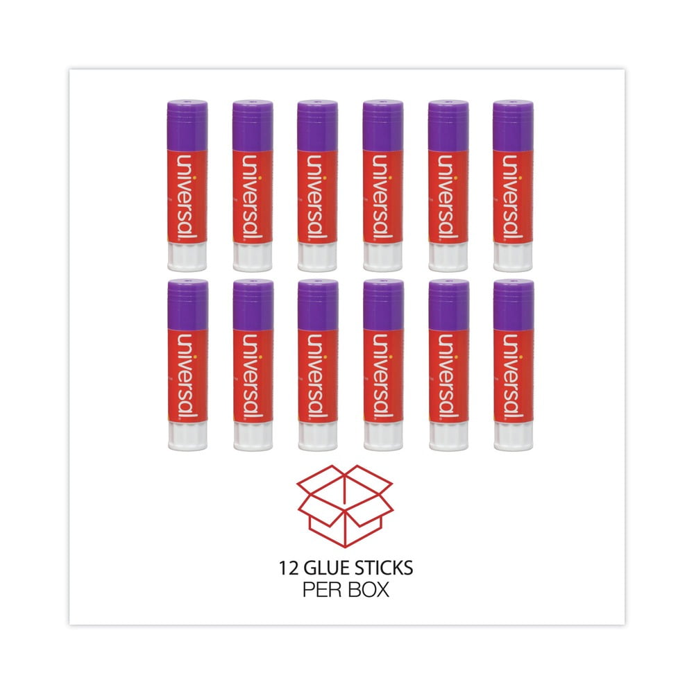 Universal UNV74752 1.3 oz. Dry-Clear Glue Sticks - Purple (12/Pack)