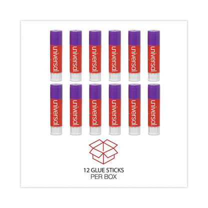 Universal UNV74752 1.3 oz. Dry-Clear Glue Sticks - Purple (12/Pack)