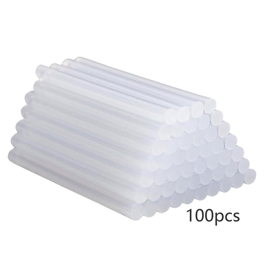 100 Pack Hot Glue Sticks, Clear Glue for Diy Crafts, Educational Projects, 1 8 Inch, Bonding Adhesive, for Wood, Metal, Glass, Art Supplies,YISHFHP
