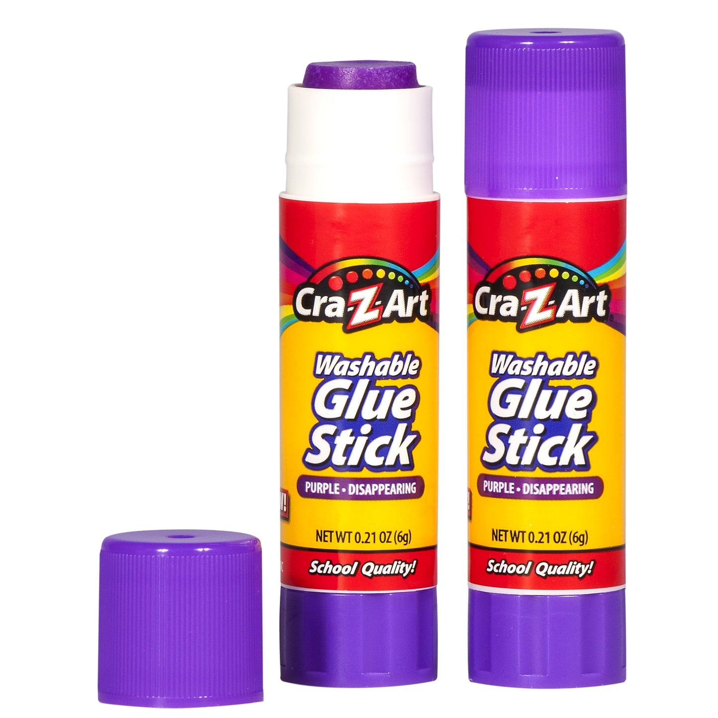 ( 3 Pack ) Cra-Z-Art Washable Glue Sticks, Disappearing Purple, 2 Count, 1.5oz